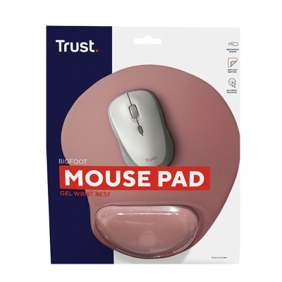 MOUSE PAD TRUST ERGONOMICO ROSADO